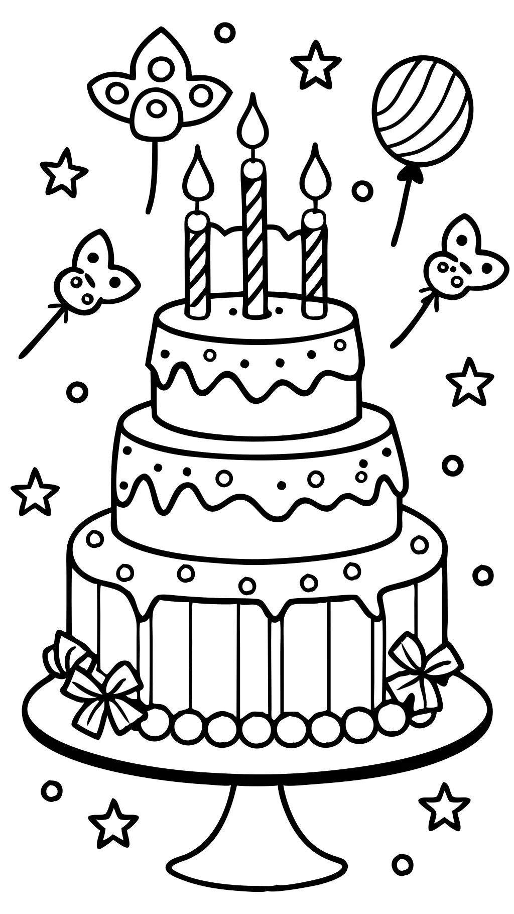 birthday cake printable coloring pages